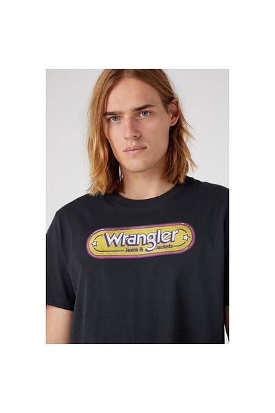 WRANGLER Ανδρικό μπλουζάκι με μαύρη λαιμόκοψη