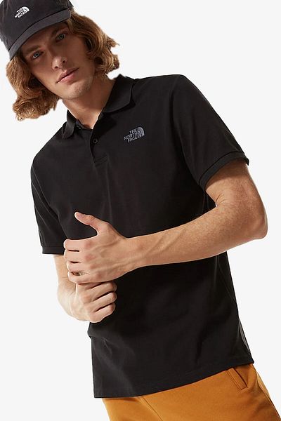 THE NORTH FACE Ανδρικό μπλουζάκι πόλο Piquet - Μαύρο, Κλασικό γιακά