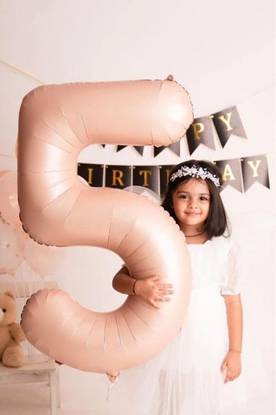 BeySüS Powder Color Matte 5 Number Foil Balloon 100 cm