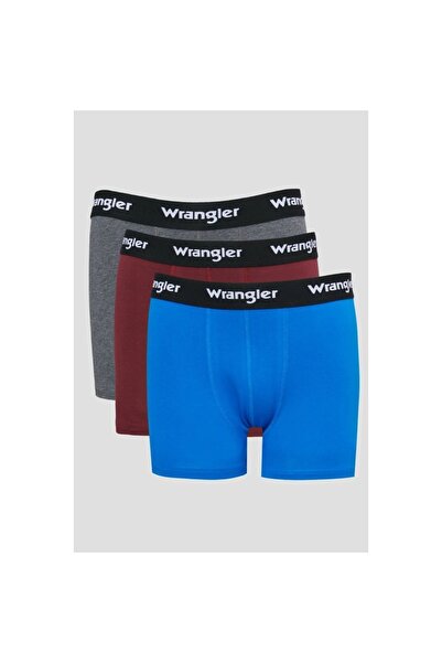 WRANGLER Jackhammer Regular Fit - Blue, Claret Red, Gray Melange 3-Piece Boxe...