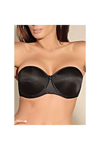 Magic Form 4063 Rib Push Up Thin Sponge Gathering Strapless Bra - Μαύρο