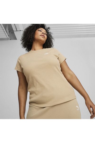 Puma Γυναικείο μπλουζάκι με στρογγυλή λαιμόκοψη σε μπεζ χρώμα Better Essentials