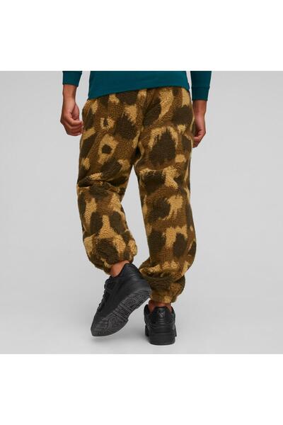 Puma DOWNTOWN AOP Sherpa Pants Chocolate Chip