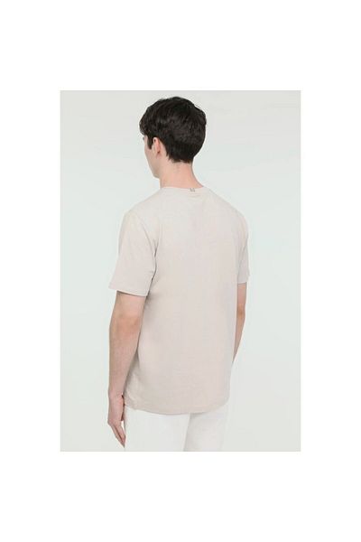 lumberjack Ανδρικό μπλουζάκι Owen Beige με στρογγυλή λαιμόκοψη