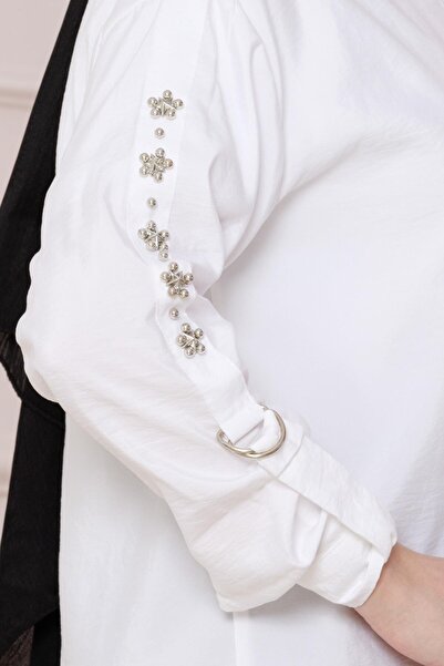 Sevitli White Tunic - Handle Lighter Detailed