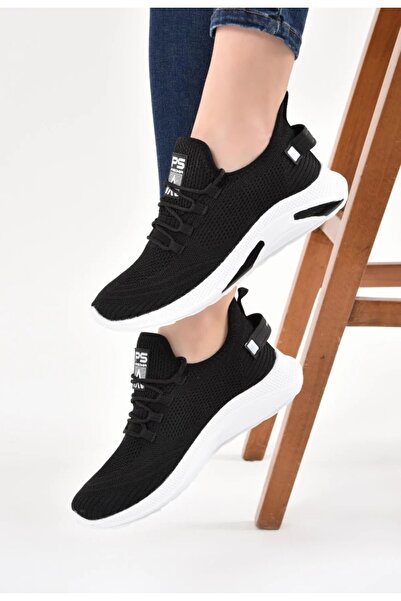 iskarpino Unisex Black and White Mesh Sneakers Lightweight and Comfortable Casual Sneakers