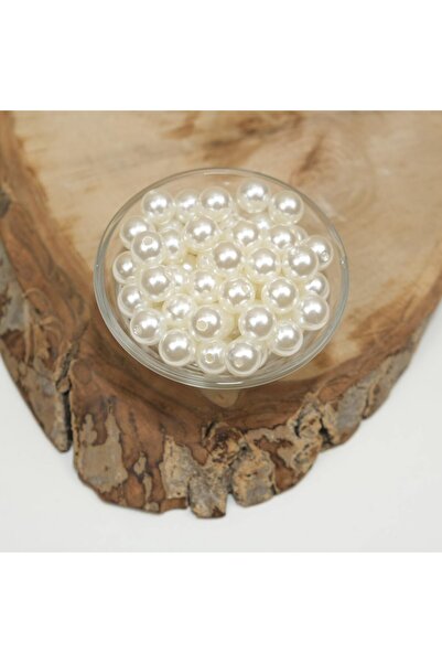 Prestij Boncuk Mărgele de perle din plastic crem de lux 12 mm 500 grame