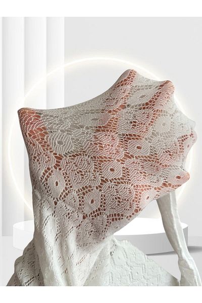 İntive Lingerie Pc Paris Raissa White Lace Look Modern Stylish Pantyhose