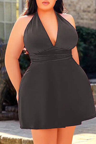 lovenue lingerie Antrasit Fantazi Büyük Beden Gecelik