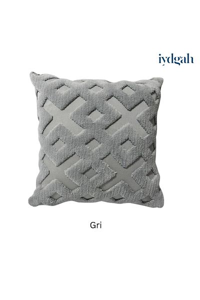 HEYTGAH Husă de pernă 3D de pluș pe o singură față - 44x44 Gri ​​1buc