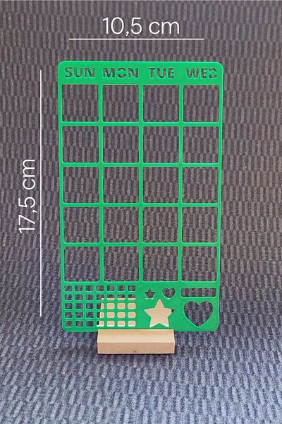 Karmelom Studio Bullet Journal Calendar Set of 2 Stencil Rulers - Weekly & Monthly Planning Ruler