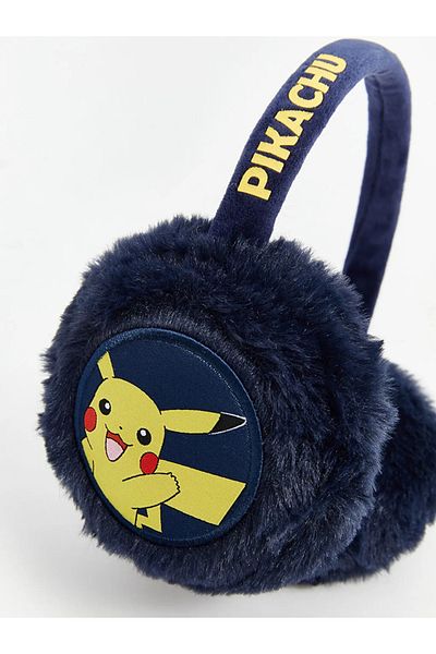 LC Waikiki ACCESORII LCW Cască de urechi de pluș pentru băiat cu imprimeu Pokemon bleumarin