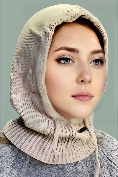 Trenderrs Women's Knitwear Hijab Knitted Beanie Hijab Headgear Hijab Beanie