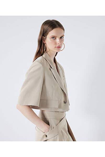 İpekyol Linen mixed crop jacket