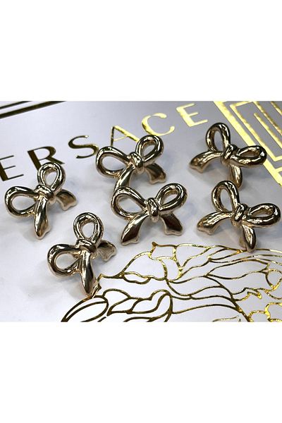 ODDA TASARIM ATÖLYESİ Bow Model Metal Design Gold Color Set of 6 Buttons