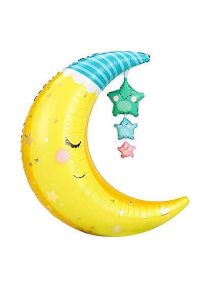 Patladı Gitti Uyuyan Ay Folyo Balon 77 Cm