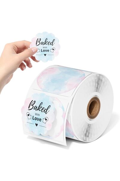 Phomemo 50x50mm/500adet Termal Etiket 2x2inç Yuvarlak Degrade, PM-241-BT, D520-BT için SLR-2*2-500-TB