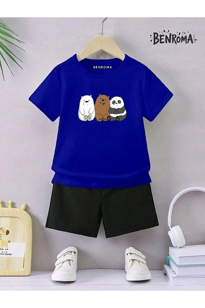BENROMA Unisex Kids Shorts Set - Character Printed