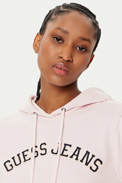 Guess GJ REG HOODIE COLLEGE SWEATSH Kadın Pembe Sweatshirt W5RQ17K68I4-A61U