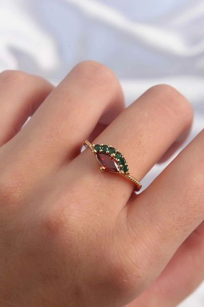 Skygo Brass Gold Color Colorful Zircon Stone Adjustable Watermelon Model Ring
