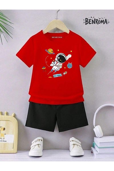 BENROMA Unisex Kids Shorts Set - Character Printed