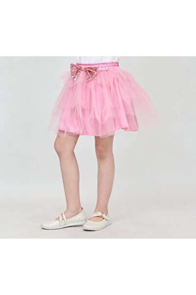 nacar çarşı Kız Çocuk Beli lastikli inci Detaylı Fiyonklu Tül kloş Tütü Etek ...