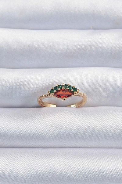 Skygo Brass Gold Color Colorful Zircon Stone Adjustable Watermelon Model Ring