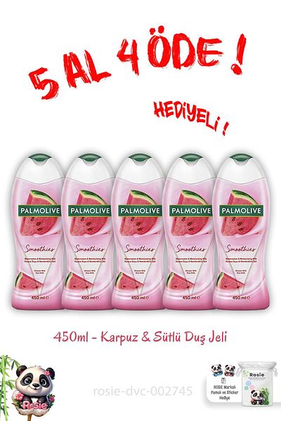 Palmolive 450 ml Capacity - Shower Gel Watermelon and Milk Smoothies
