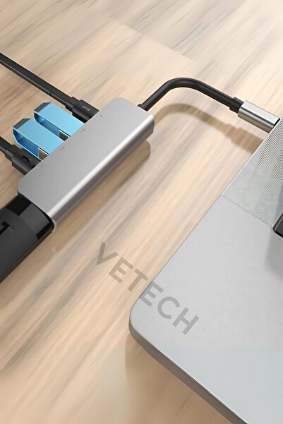 Vetech USB Çoklayıcı 5in1 Hub 2x USB 3.0 / 2x Type-C / 4K HDMI Çevirici Çoklayıcı