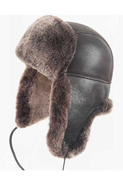ERAT TİCARET قبعة طيار للجنسين من جلد Ushanka