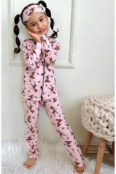 Alinna Girl's Pink Color Pajama Set