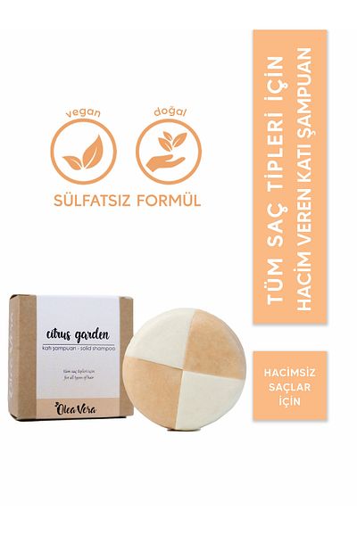 Olea Vera Citrus Garden 90gr Sulfate-Free Normal Solid Shampoo - For Hair