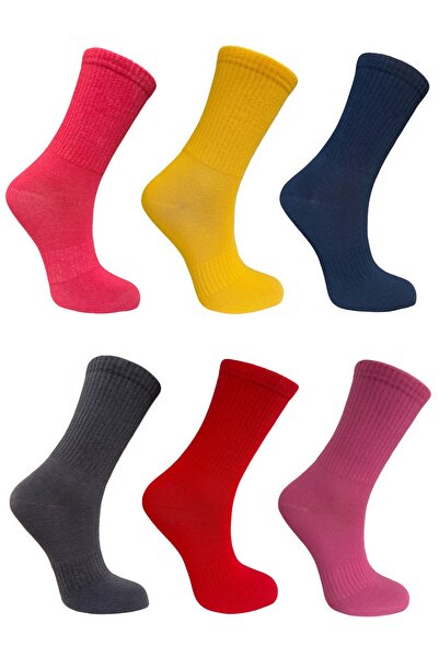 6 Pairs Multicolor Straight Long Women's Tennis Socks Cotton High Quality Comfortable