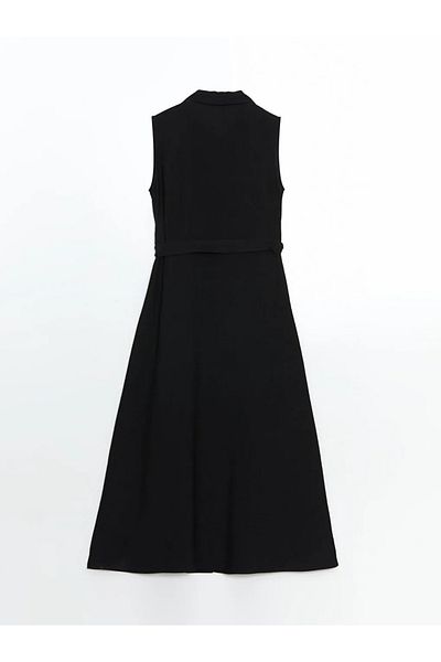 LC Waikiki Lcwaikiki Classic Black Muslin Women's Shirt Dress