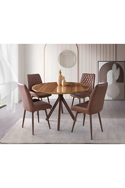 Viento Mobilya Nova Hazal HG Yandan Açılır 120X70 Masa Riva 4 Kişilik Taba Su...