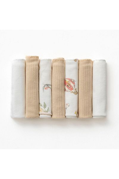 Magu Set of 7 100% Cotton Baby Mouth Wipes Combed Cotton