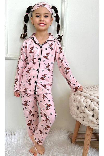 Alinna Girl's Pink Color Pajama Set