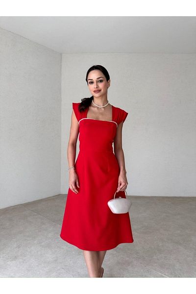 MODA DURAĞI Sequential Pearl Midi Dress