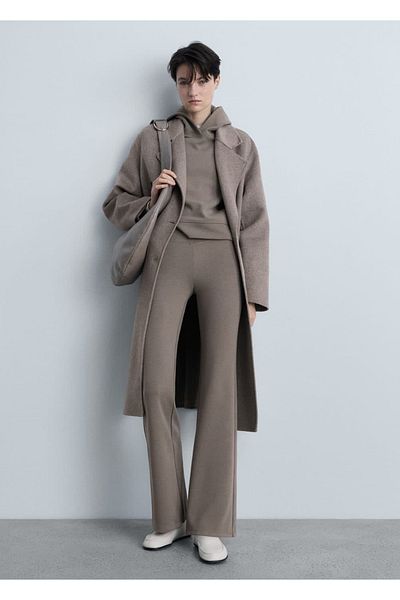 MANGO Woman Flared knitwear pants