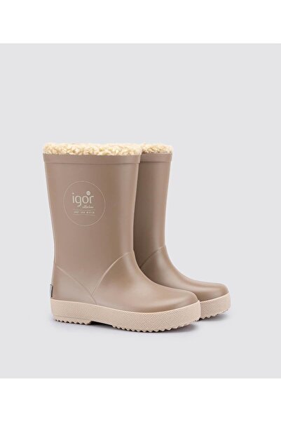 IGOR W10293 Splash Dk Borreguito Kürklü Yağmur Çizmesi Elmwood-Beige