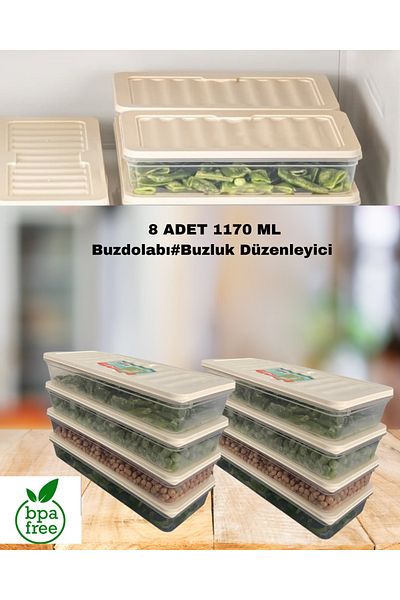 VZN Refrigerator and Freezer Organizer Set - Compatible Storage Container