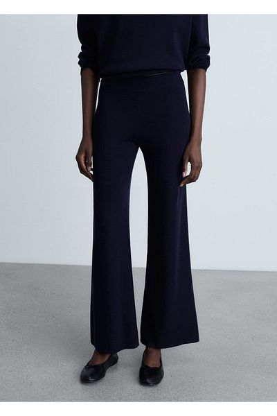 MANGO Woman Cotton Linen Knitwear Trousers