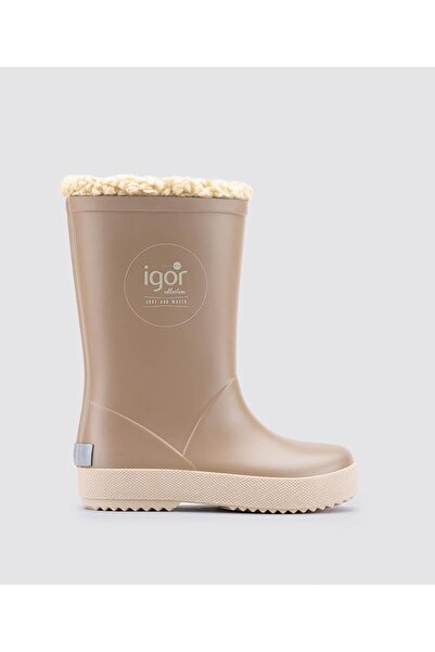 IGOR W10293 Splash Dk Borreguito Kürklü Yağmur Çizmesi Elmwood-Beige