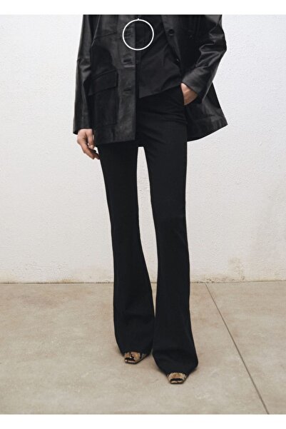MANGO Woman Yırtmaçlı flare pantolon