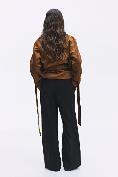 H&M Kemerli Geniş Pantolon