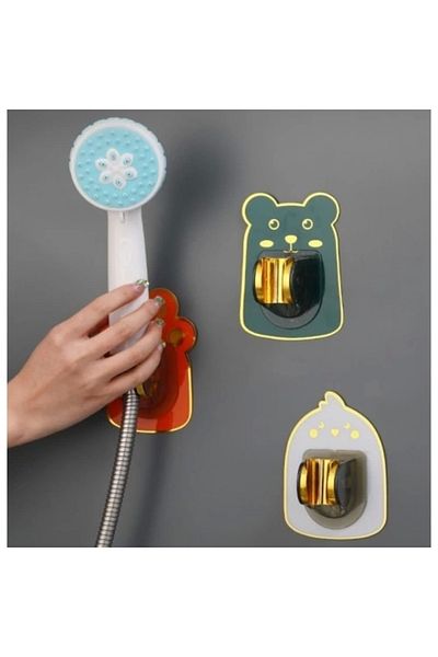 BulutRetail Animated Shower Head Holder with Adhesive Animal Figures