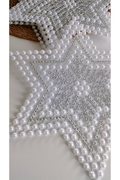 NMSONE Kasnakişi Boncuklu Oda Takımı Beyaz Renk (El Yapimi 6 Adet)