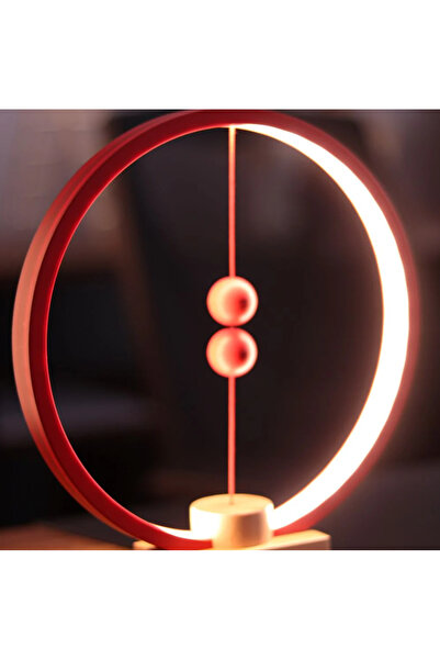 Unico Kırmızı Renk Manyetik Dekoratif Gece Lambası Ve Masa Lambası Led Table Lamp Çocuk Genç Odası Lambası