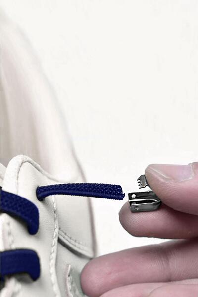 hapshoe Akıllı Kilitli Ayarlanabilir 1 Çift Saks Mavisi 6 MM Lastik Pratik Bağcık