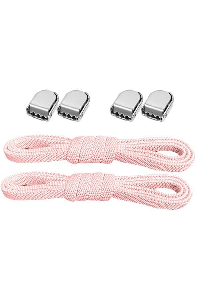 hapshoe Smart Locked Adjustable 1 Pair Pink 6mm Rubber Practical Laces
